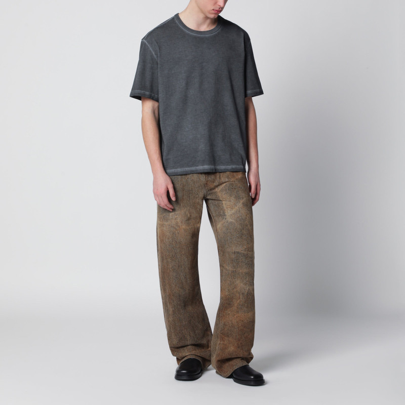 Séfr Mauro black washed-effect T-shirt in organic cotton outlook