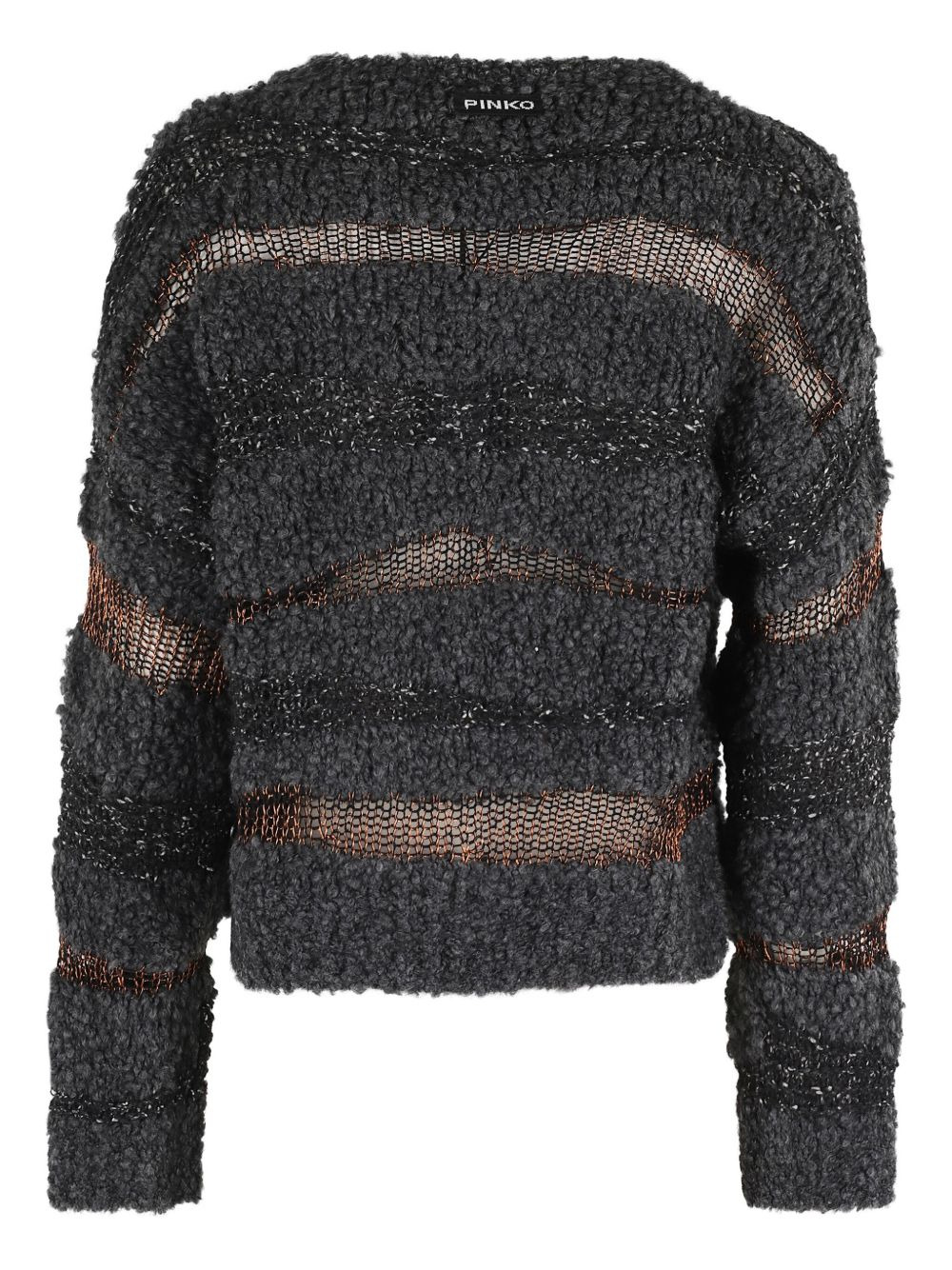 metallic-striped long-sleeves sweater - 2