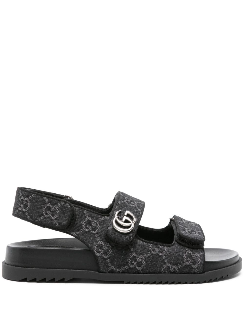 Double G-plaque denim sandals - 1