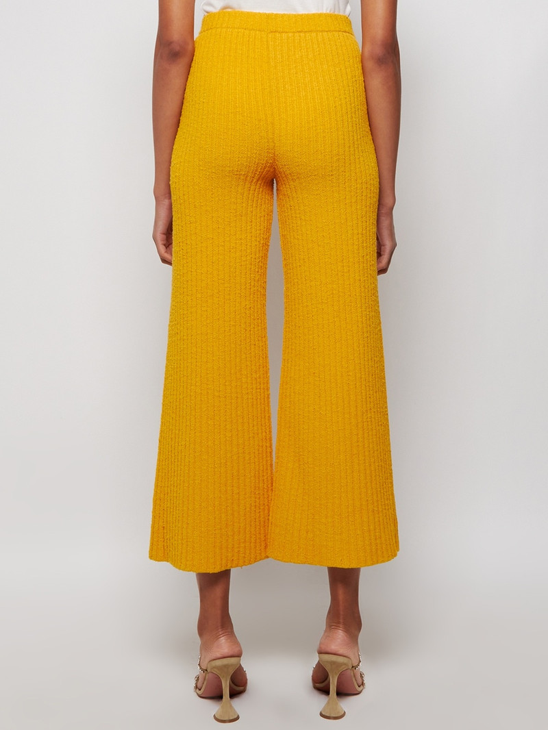 Melange Boucle Knit Pants Yellow 5