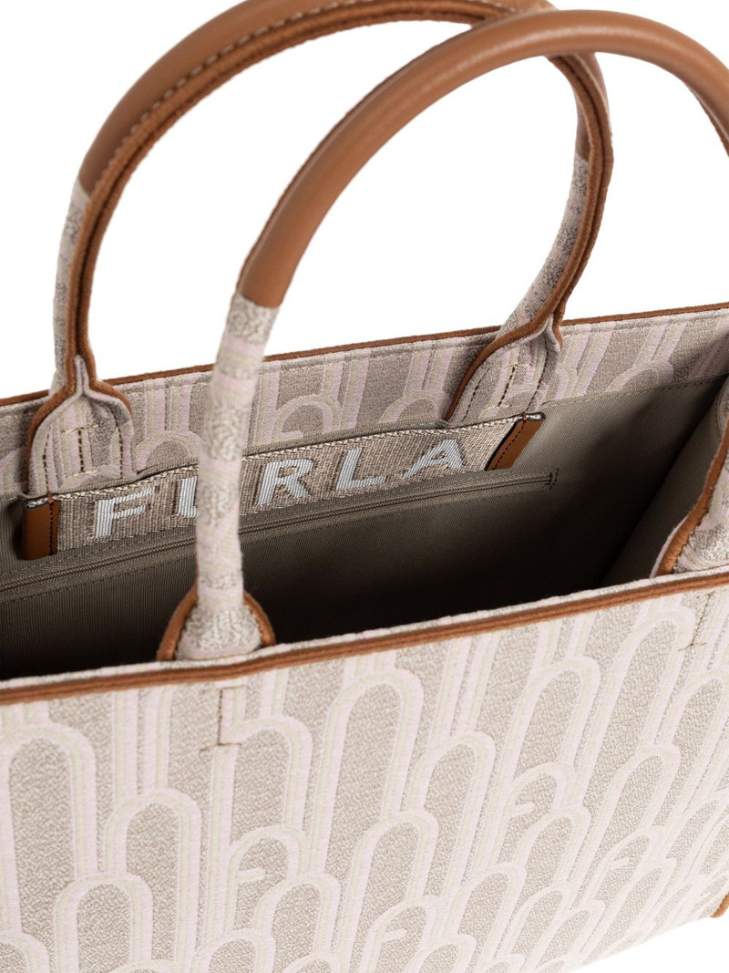 patterned handle tote bag 5