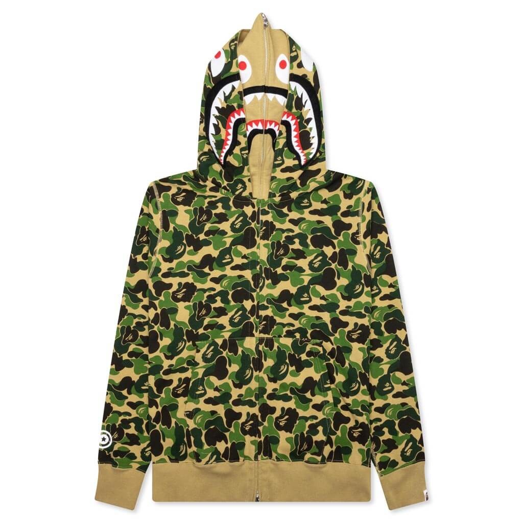 ABC CAMO DOUBLE SHARK FULL ZIP HOODIE - GREEN - 1