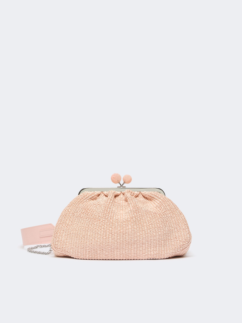 FORTUNA Medium raffia-effect Pasticcino bag - ANTIQUE ROSE 1