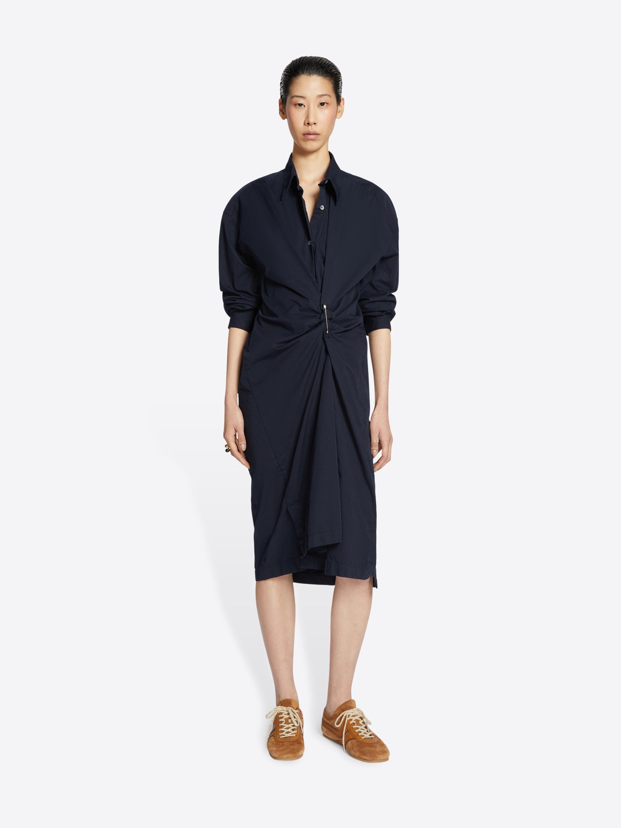 DRAPED COTTON DRESS - 2
