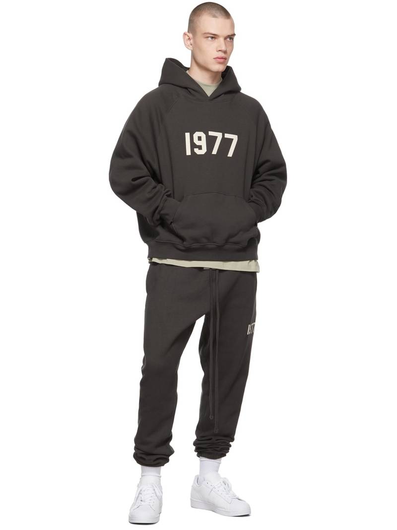 ESSENTIALS Black '1977' Hoodie outlook
