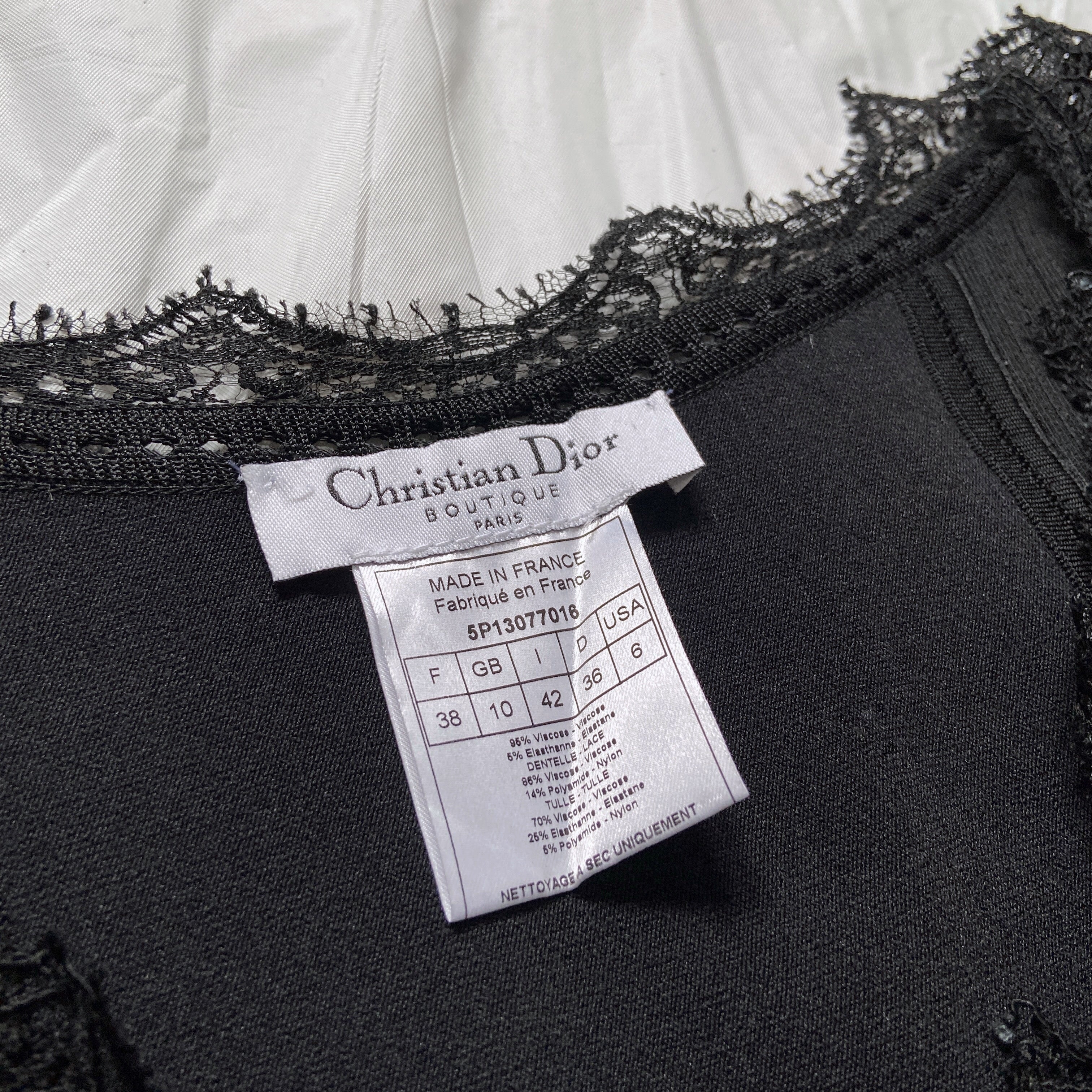Dior Galliano Spring 2005 Black Bondage Lace Trim Corset Top - 12