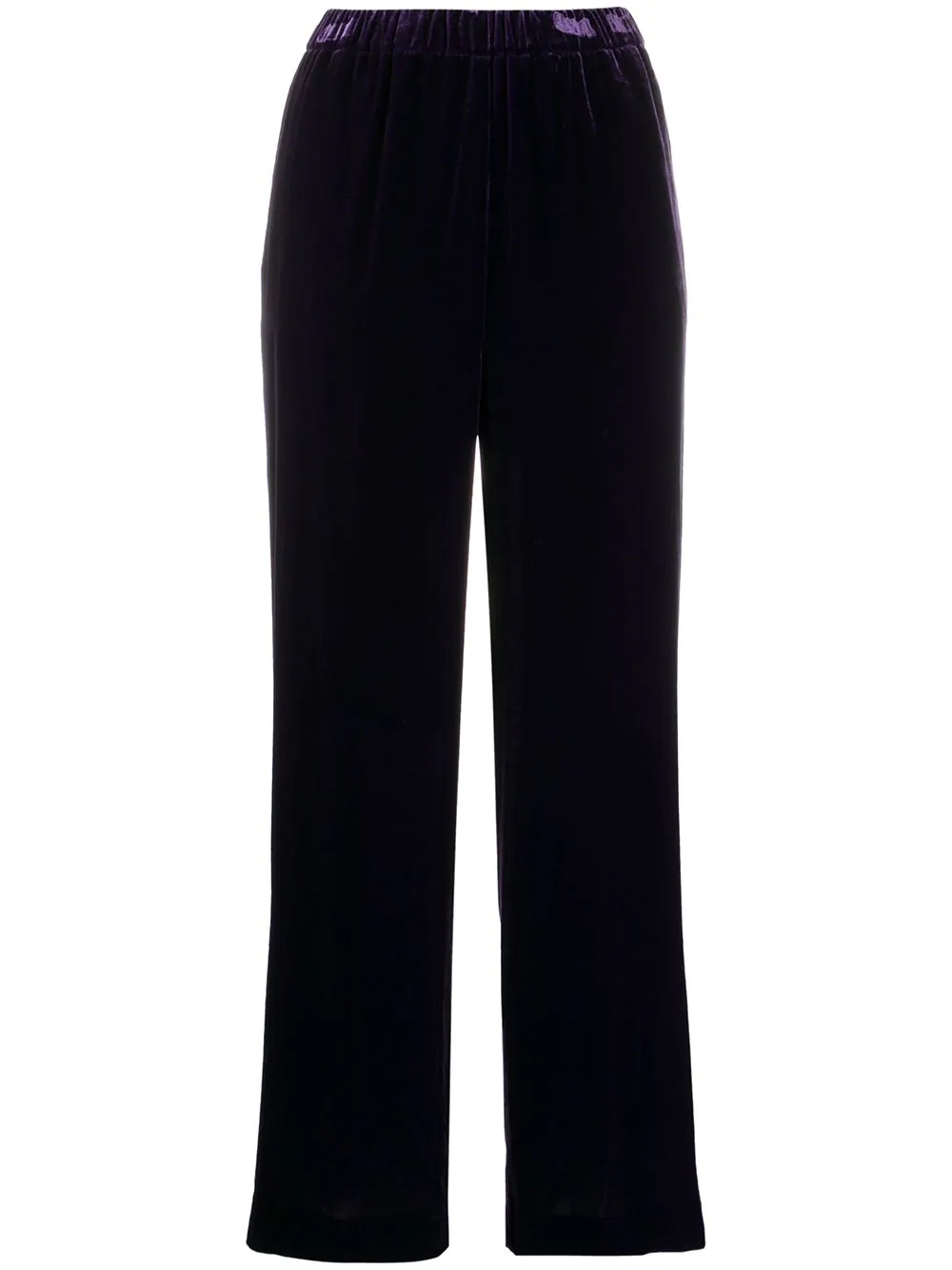 velvet cropped trousers - 1