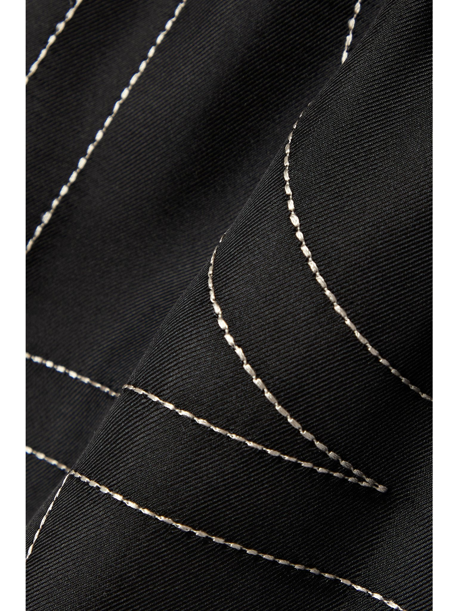 Embroidered silk-twill shorts Black - 5