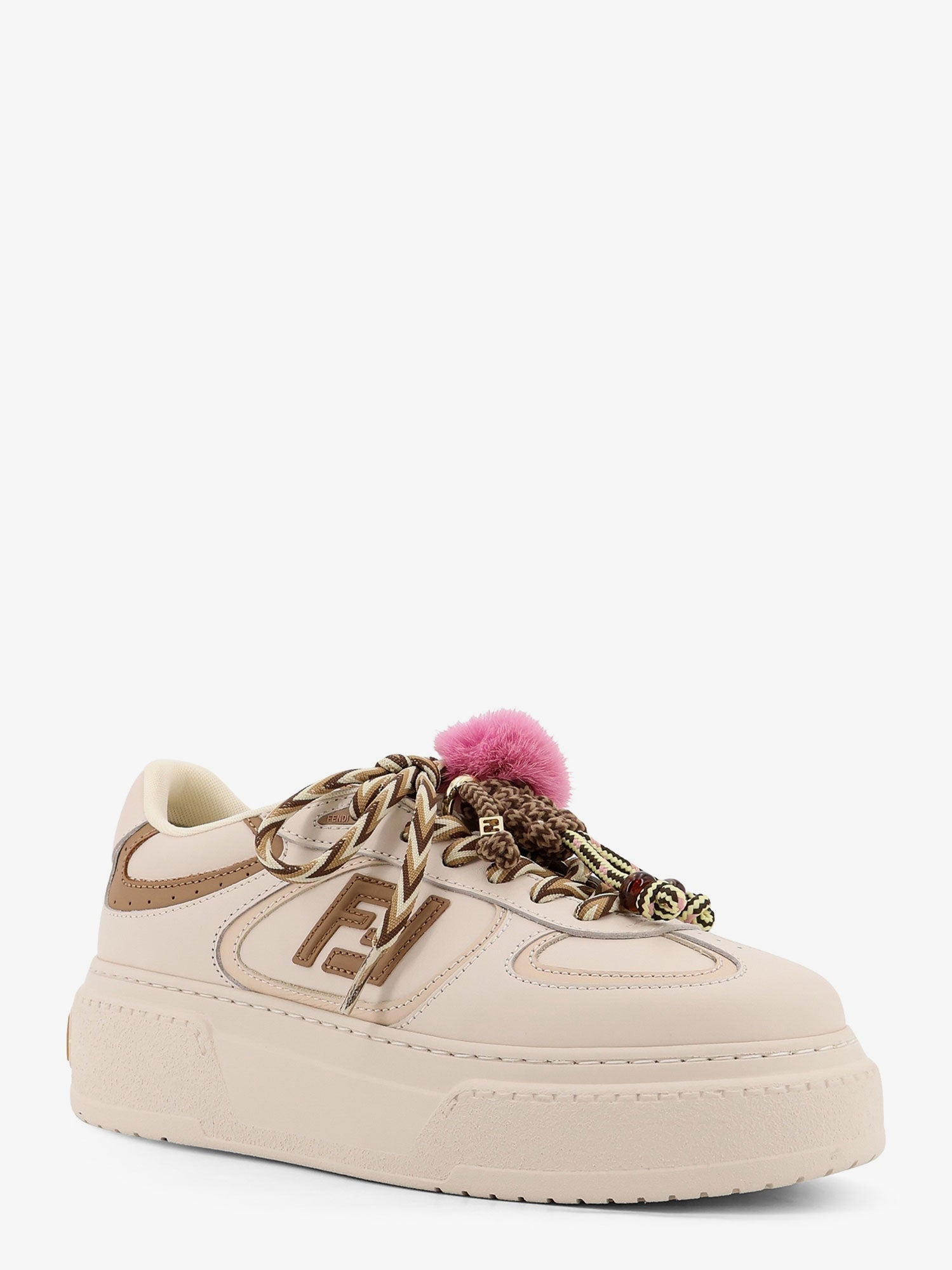 Fendi Match Leather Platform Sneakers With Charms - 2