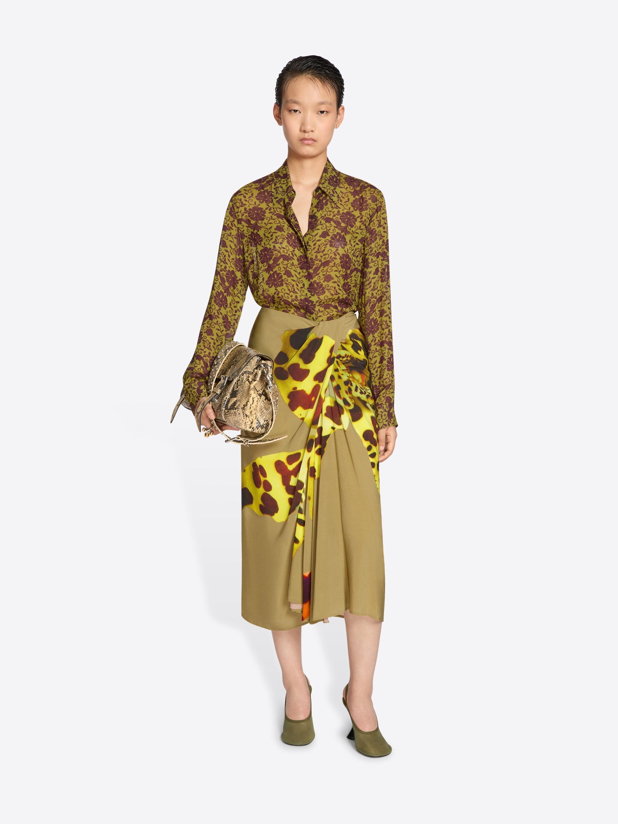 DRAPED FLARED SKIRT - 2