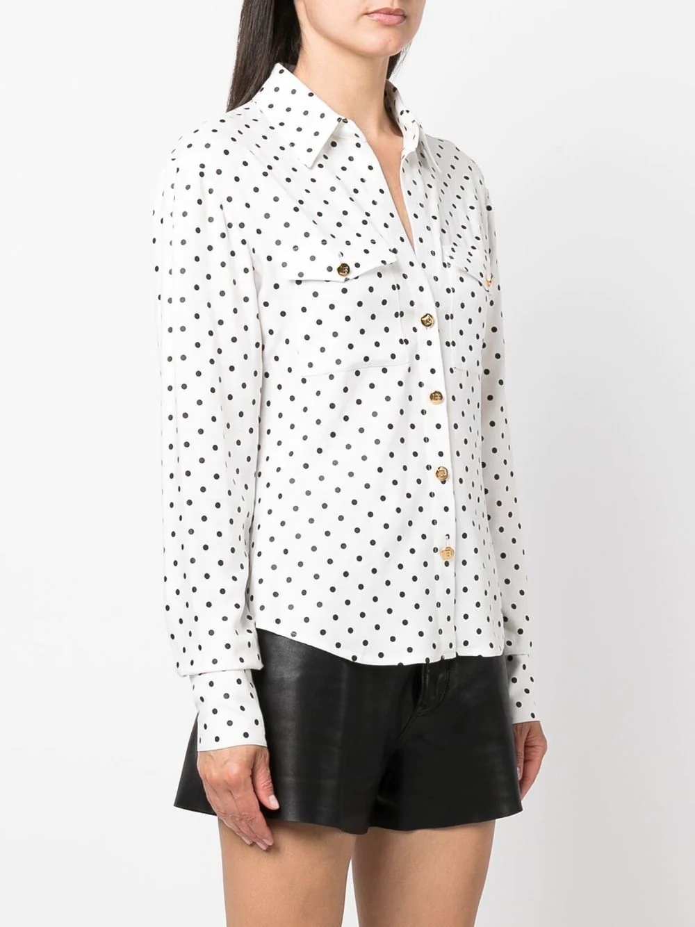 polka-dot long-sleeve shirt - 3