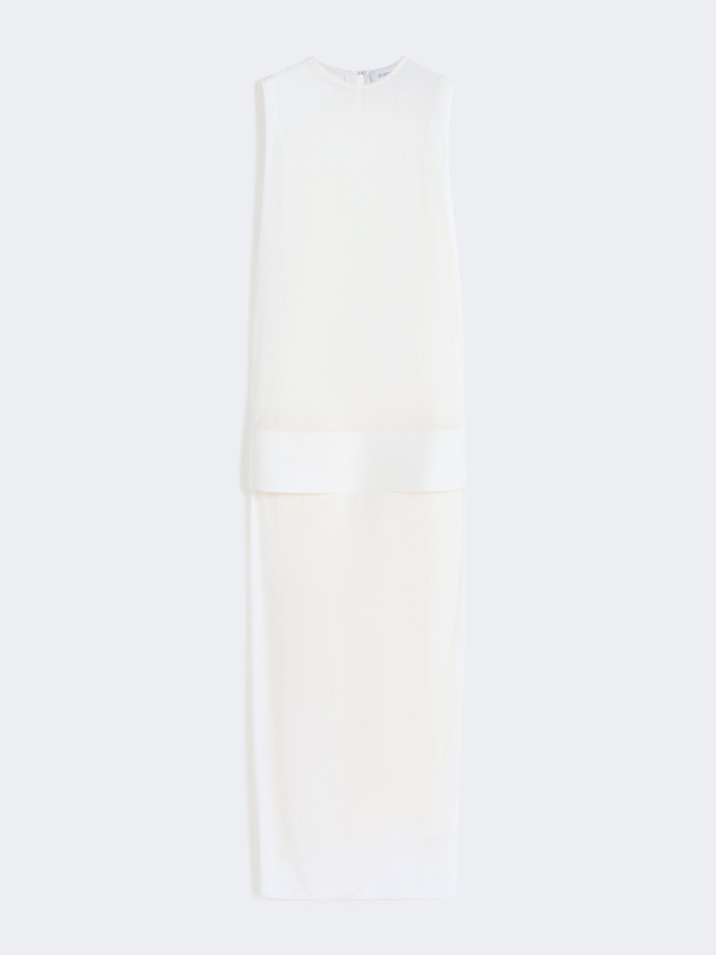 COLLE Long, viscose jersey dress - WHITE 1