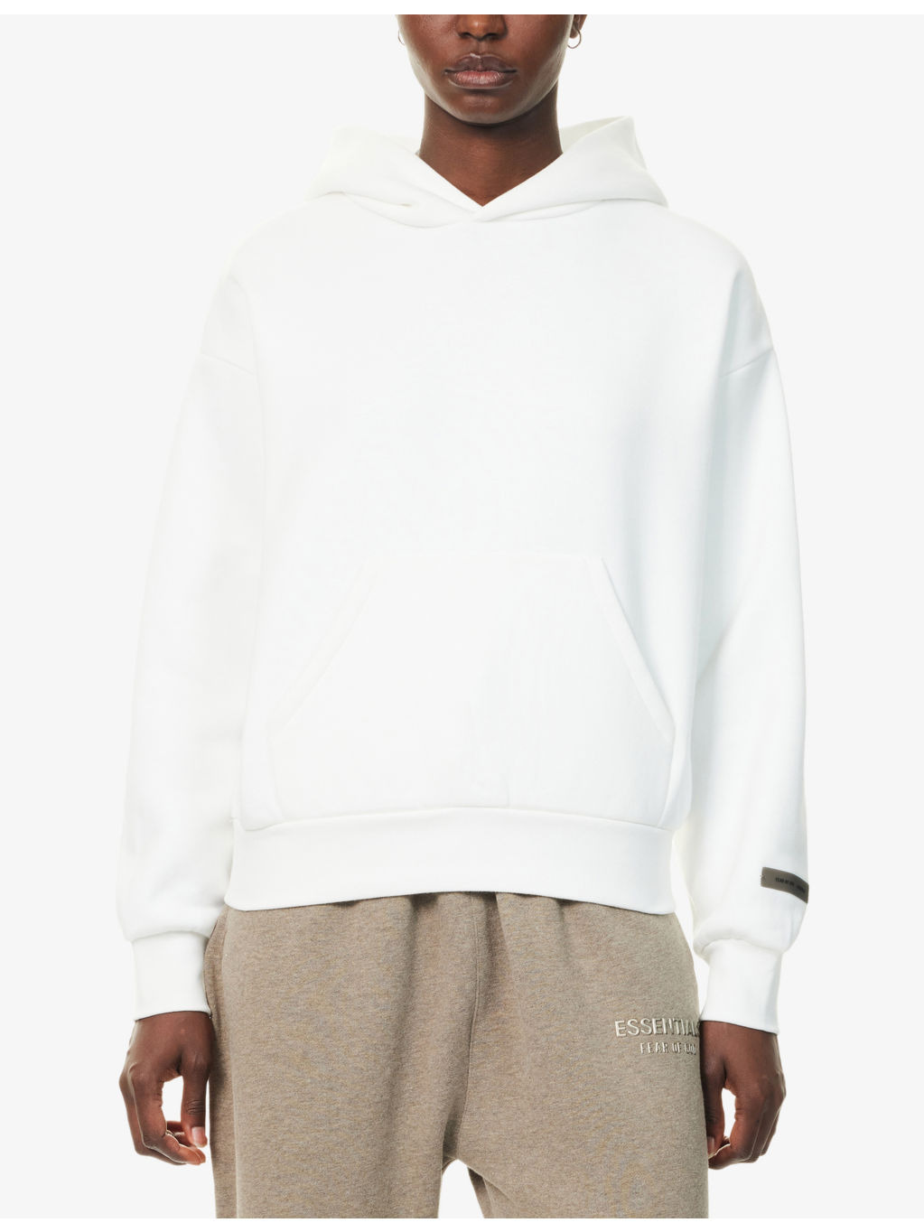 Embossed-Branding Classic-Fit Cotton-Blend Hoodie - 3