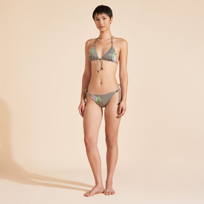 Vilebrequin Women Triangle Bikini Top Pocket Check Fleurs Brodées outlook