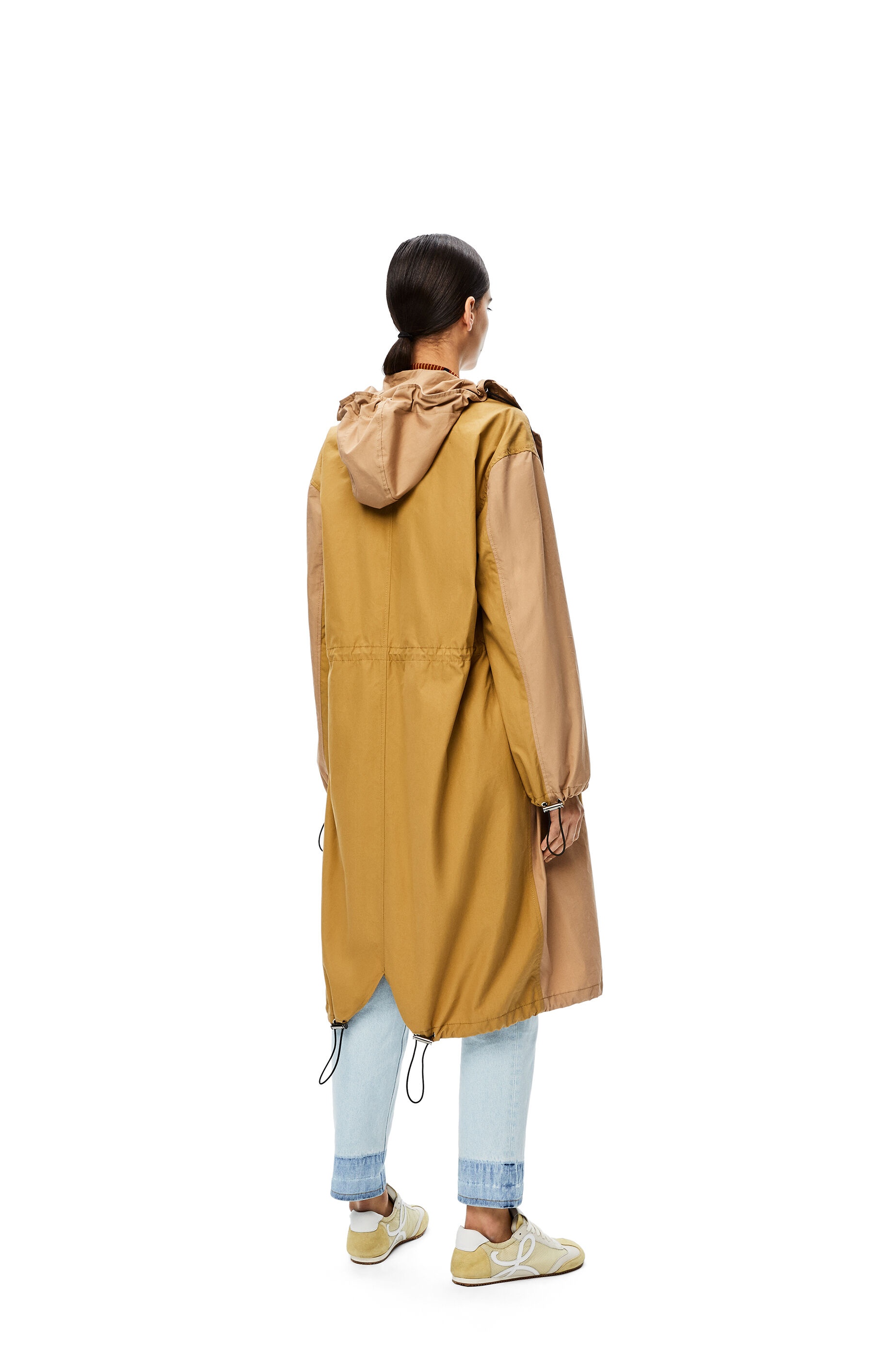 Drawstring long parka in cotton - 4