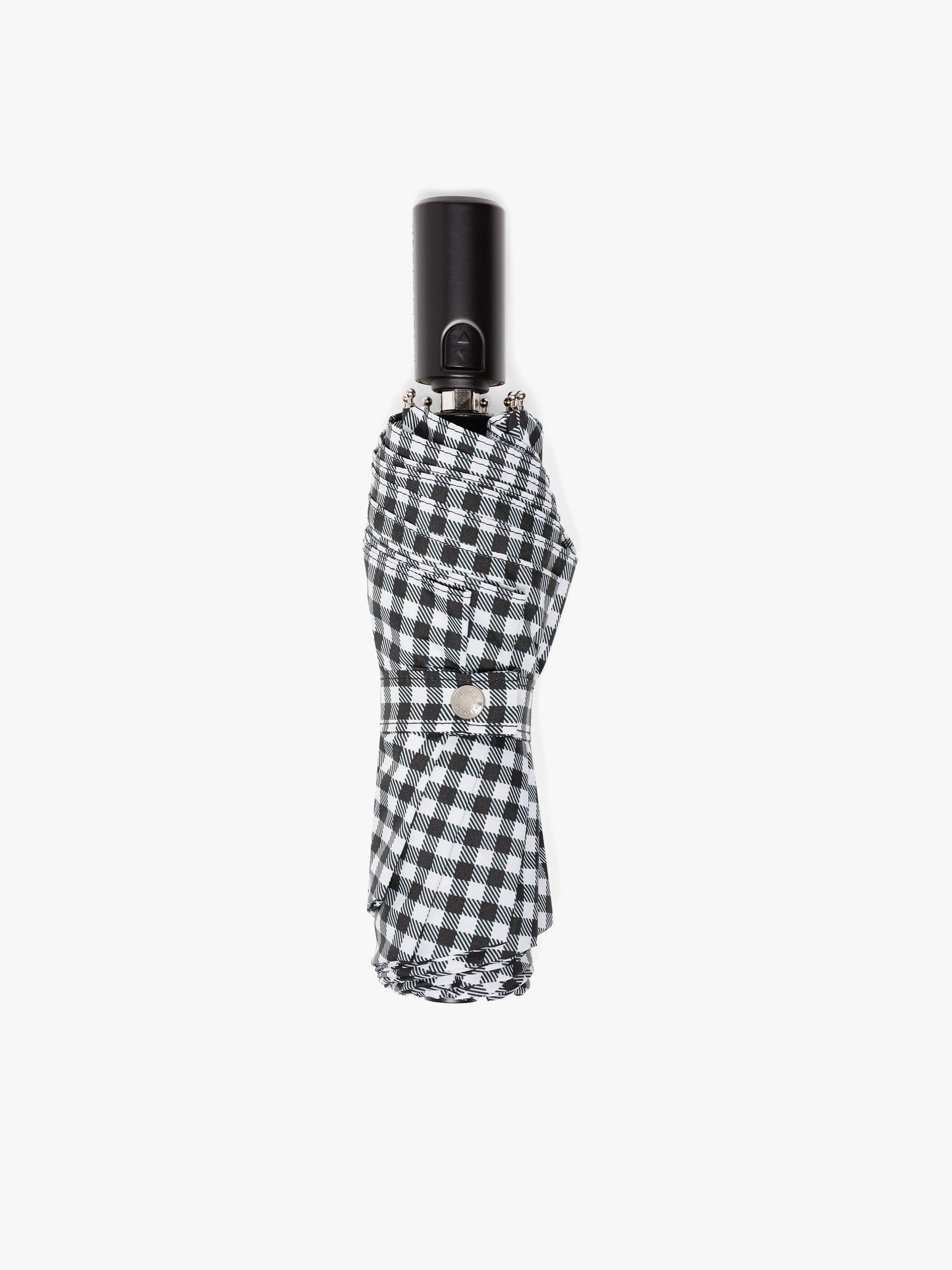 AYR BLACK & WHITE SHEPHERD CHECK AUTOMATIC TELESCOPIC UMBRELLA - 1