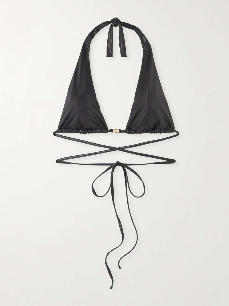 Brinata embellished stretch-lamé triangle bikini top 1