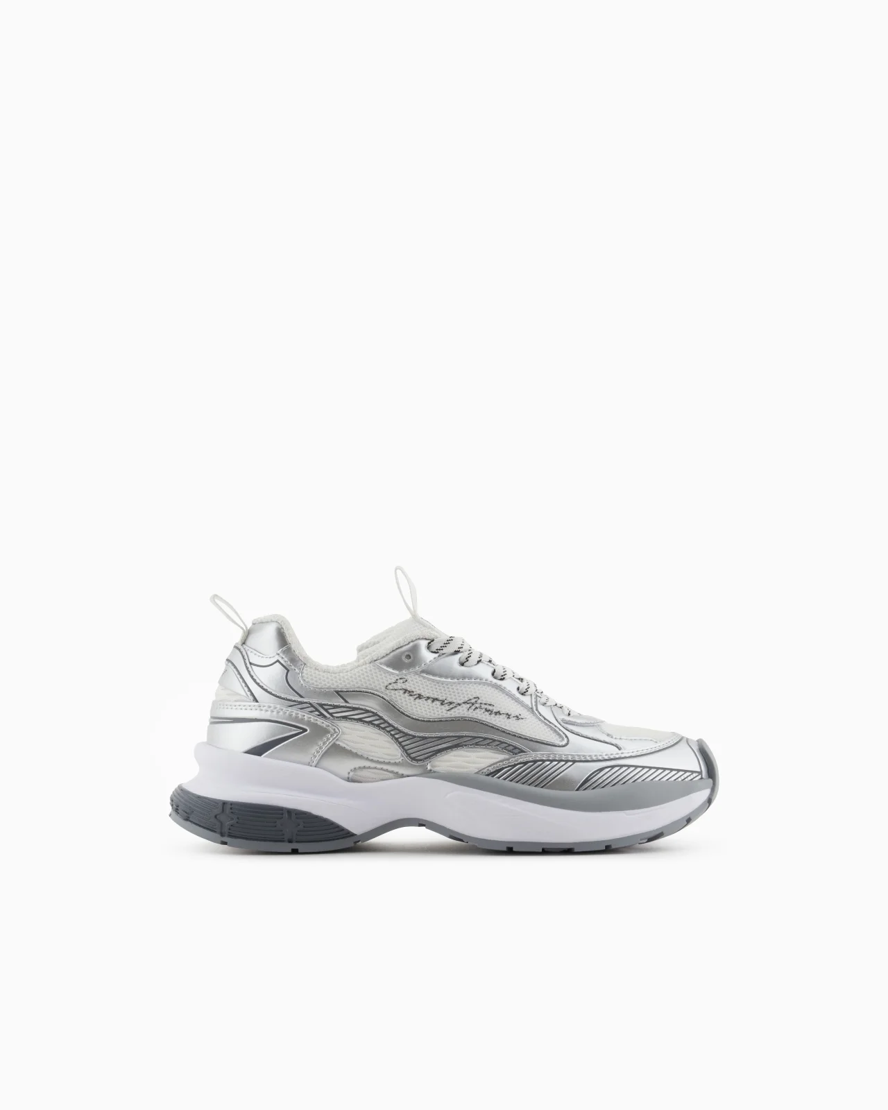 MESH SNEAKERS WITH LAMINATED DETAILS AND SIGNATURE LOGO - 1