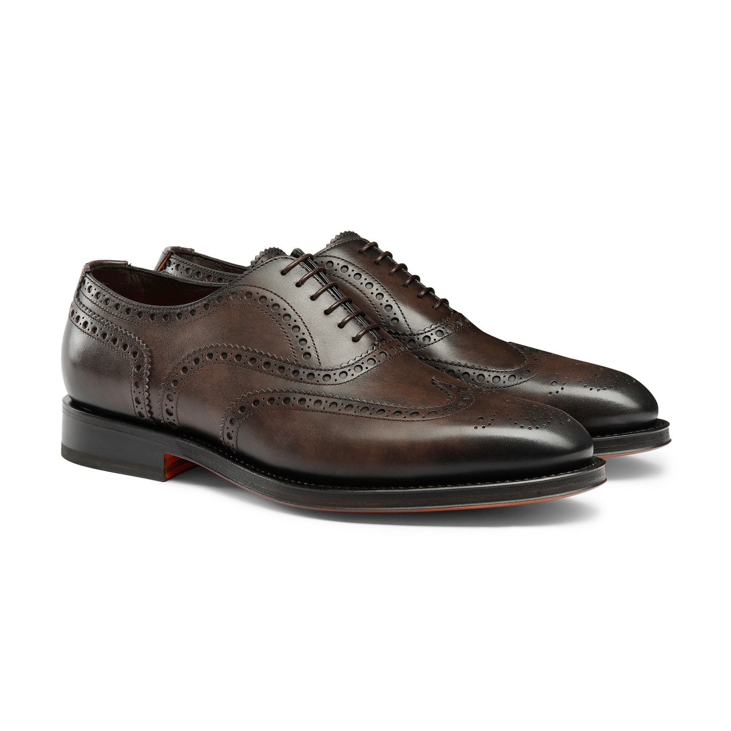 Men’s polished brown leather Oxford shoe - 3