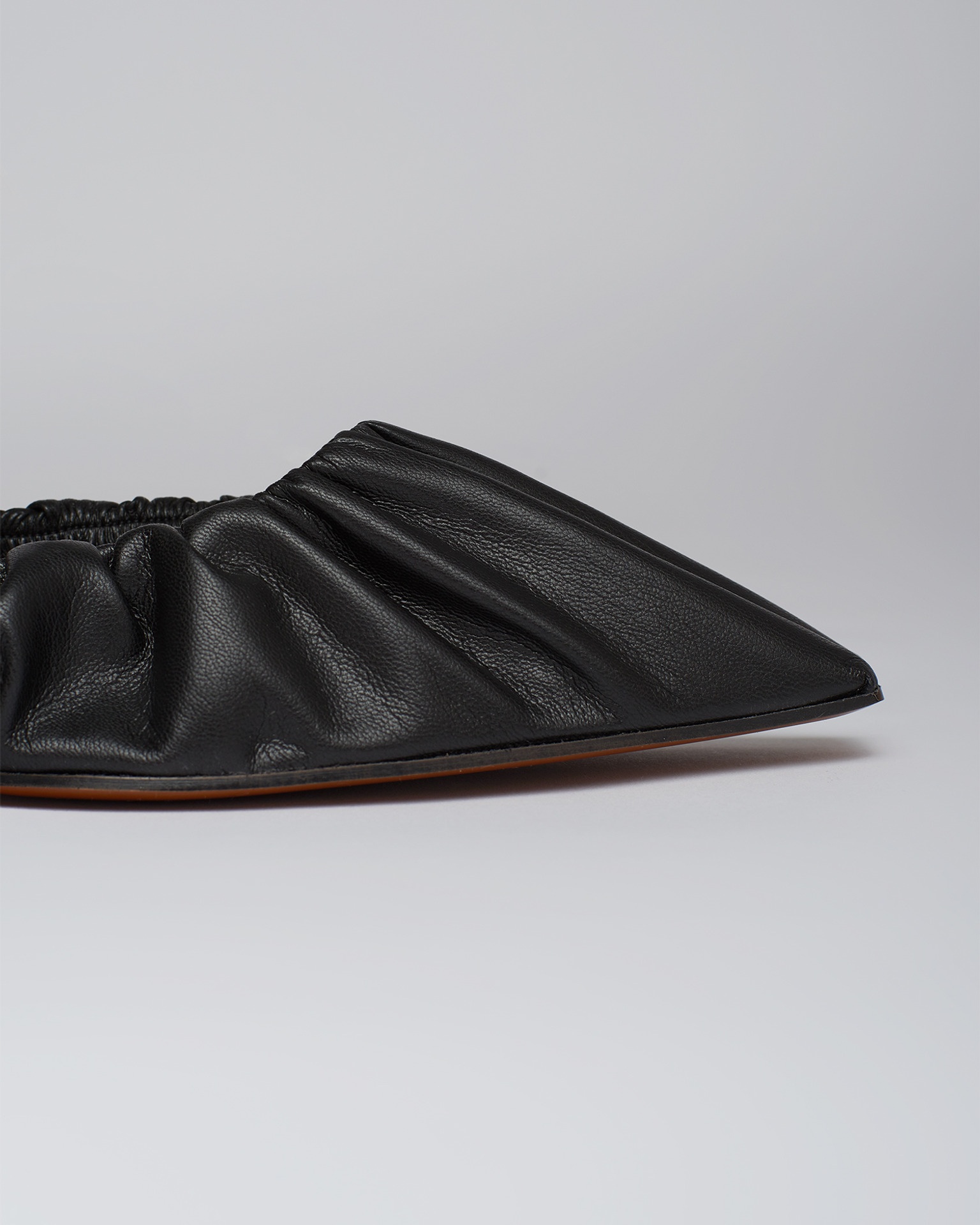 MATANGI - Ruched vegan leather flats - Black - 4