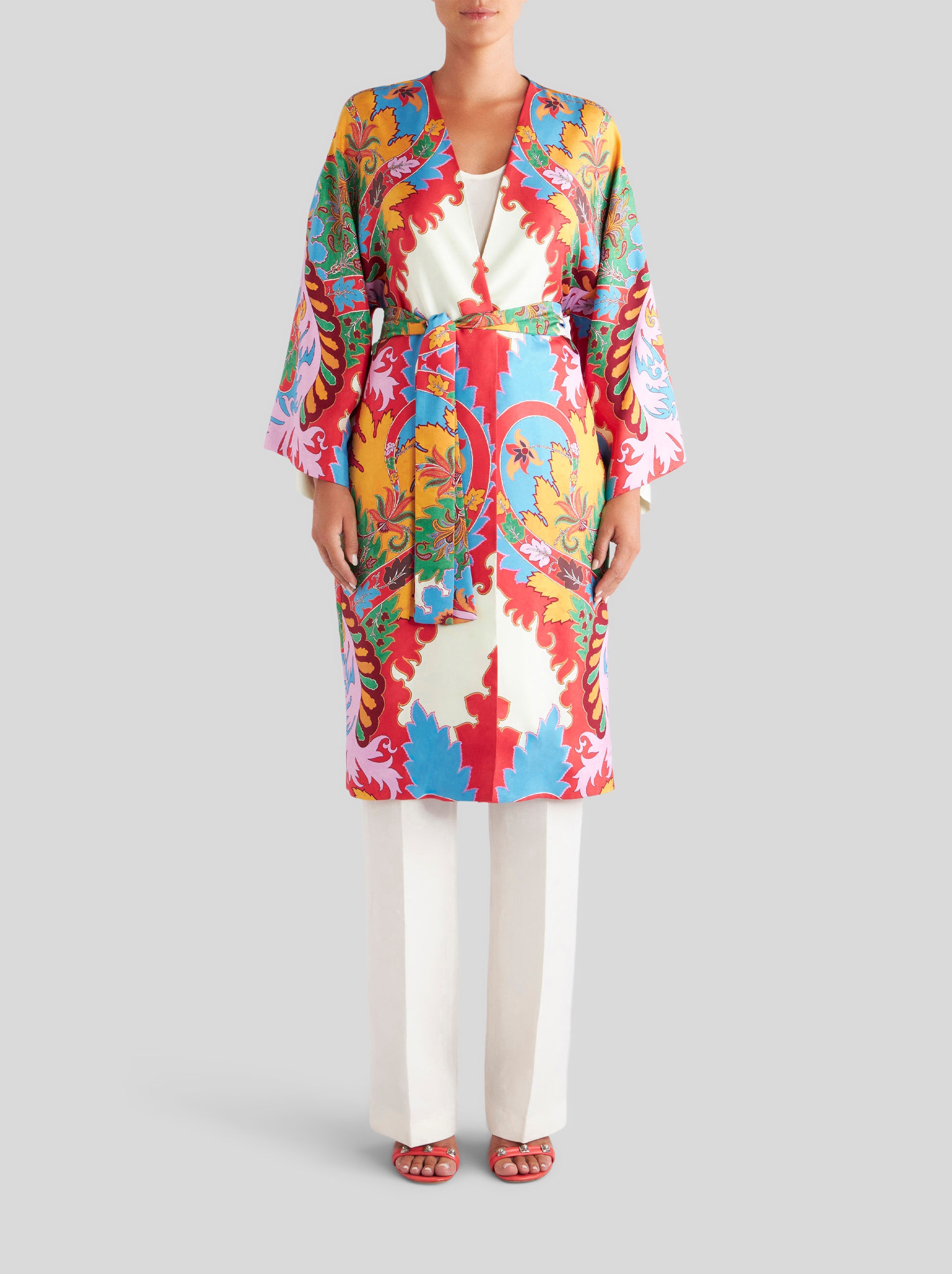 PRINTED SILK DUSTER COAT - 3