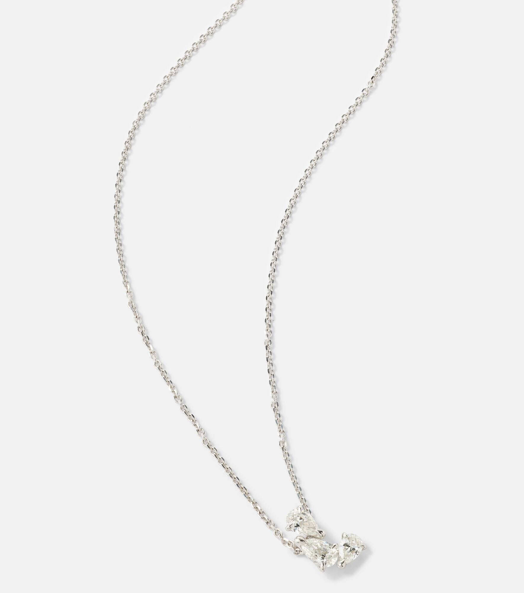 Serti Sur Vide 18kt white gold pendant necklace with diamonds - 6