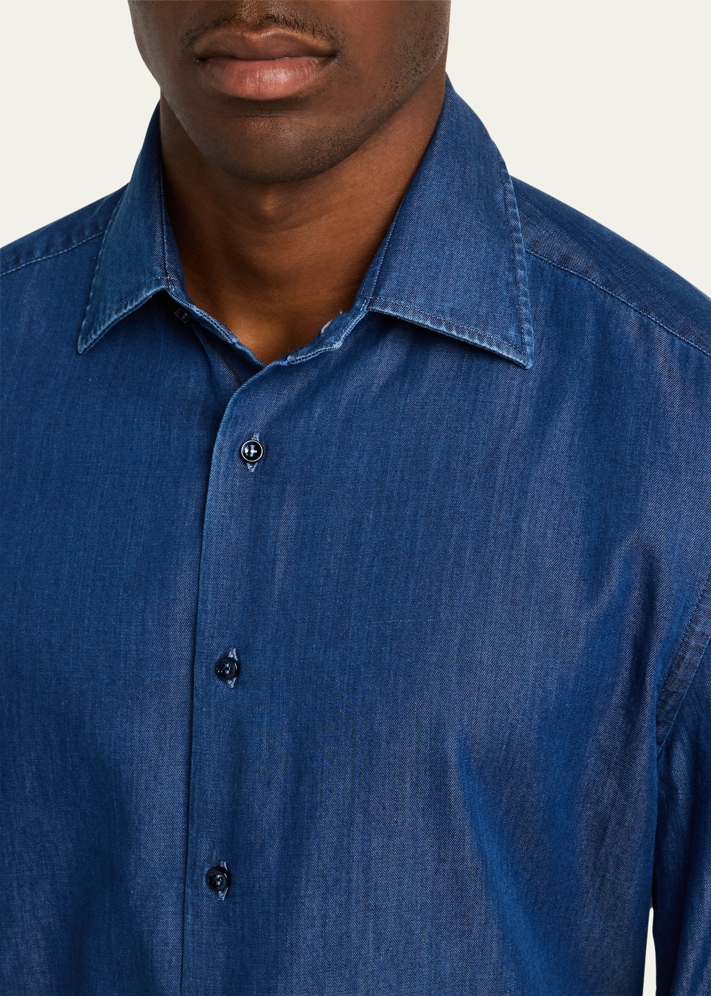 Men's Denim Tuxedo Shirt - 5
