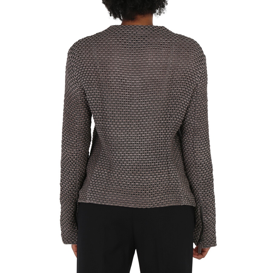 Emporio Armani Grey Knit-Jacquard Jacket - 3