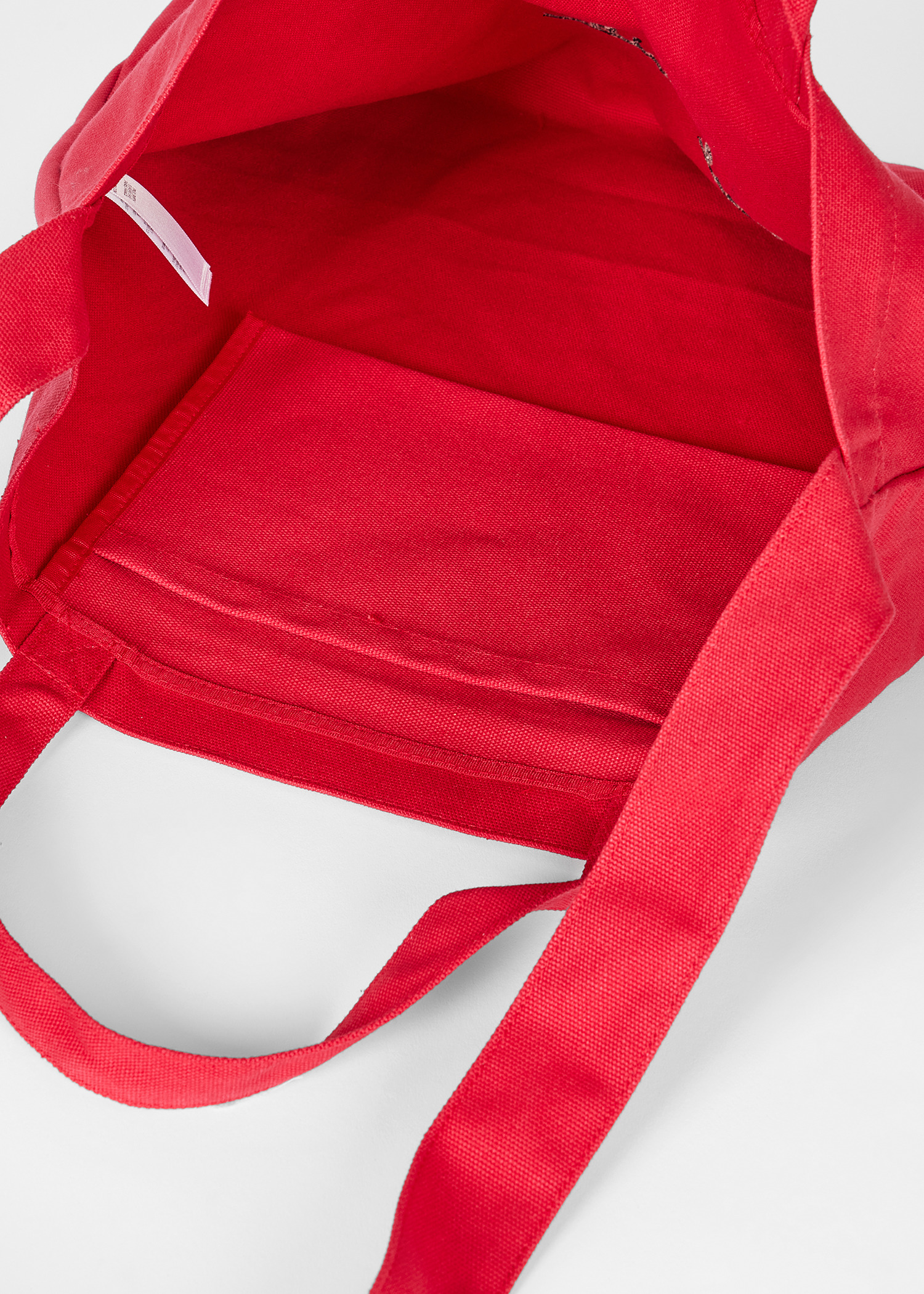 Red Cotton-Canvas Quote Tote Bag - 6