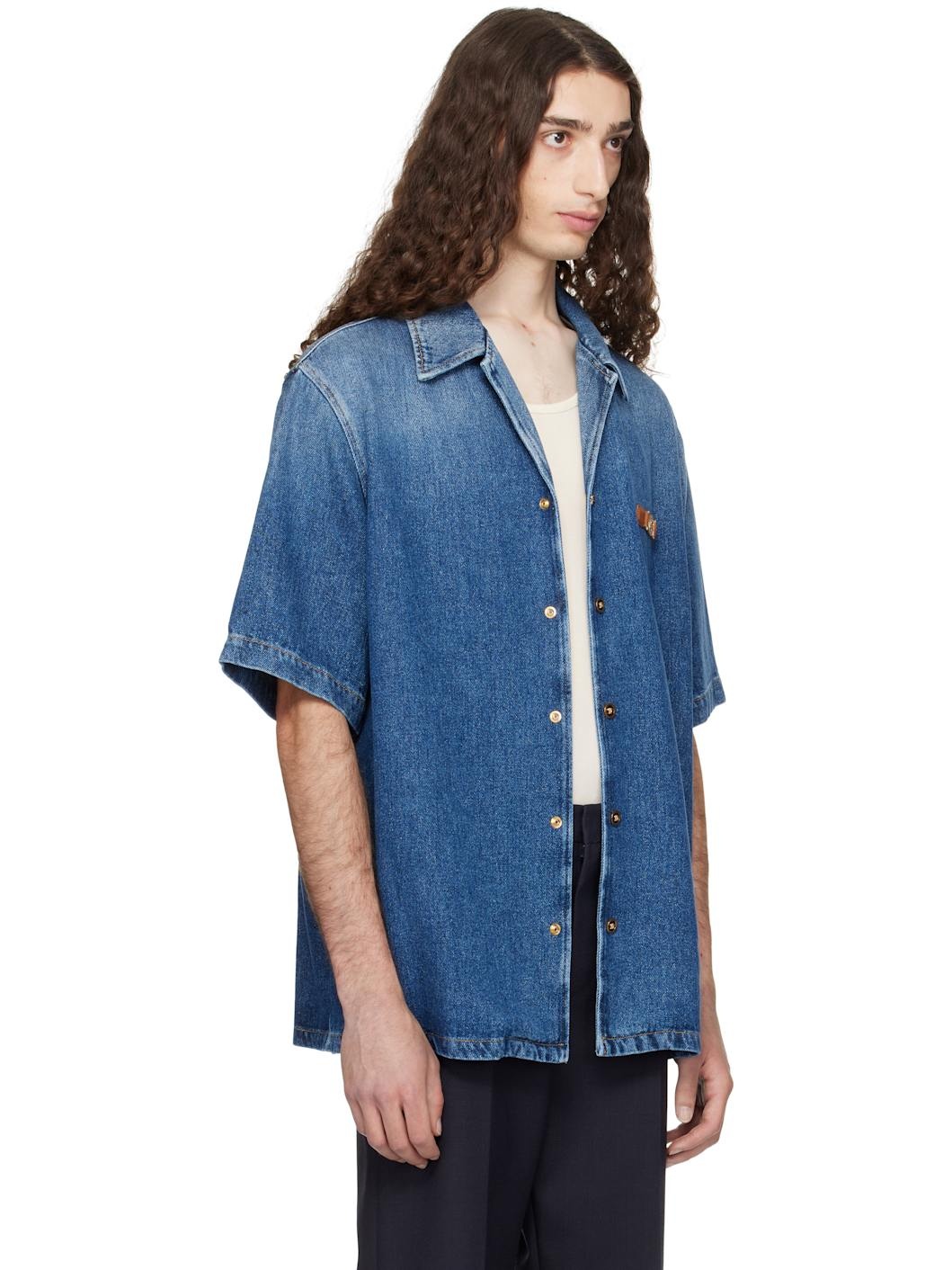 Blue Medusa Biggie Denim Shirt - 2