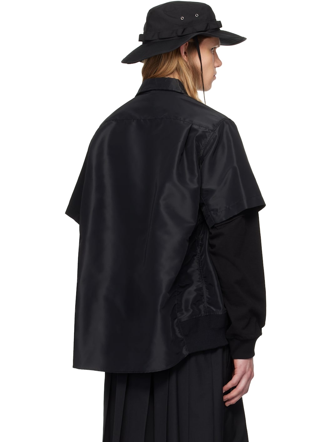 Black Nylon Twill Shirt - 3
