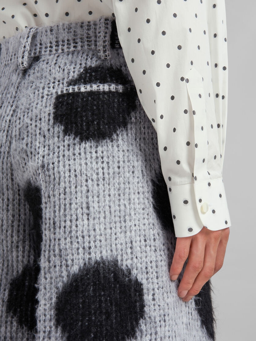 WHITE MOHAIR TROUSERS WITH MAXI POLKA DOTS - 4