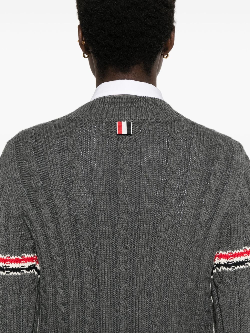 RWB-stripe cable-knit jumper - 5