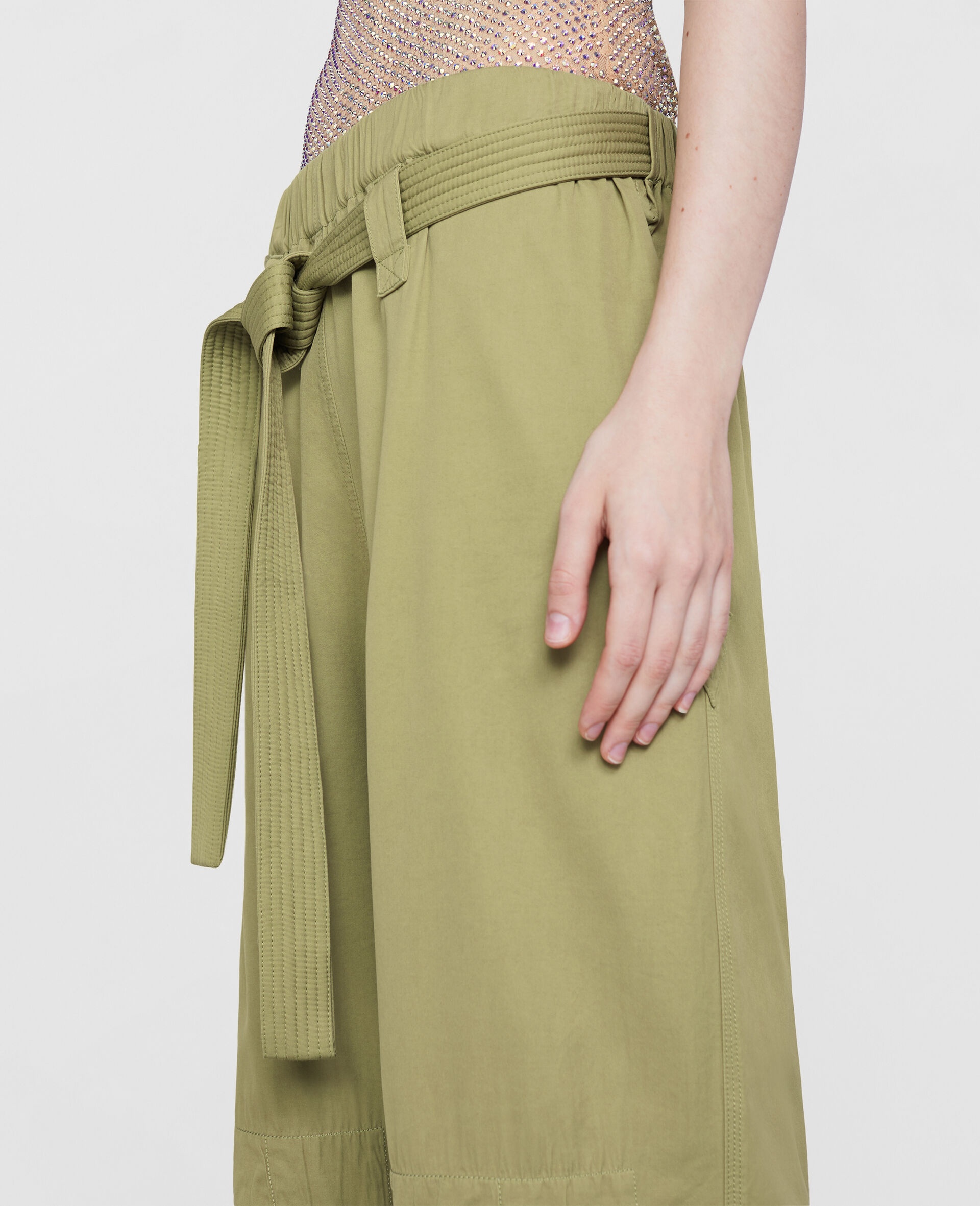 Wide Leg Belted Pants - 4