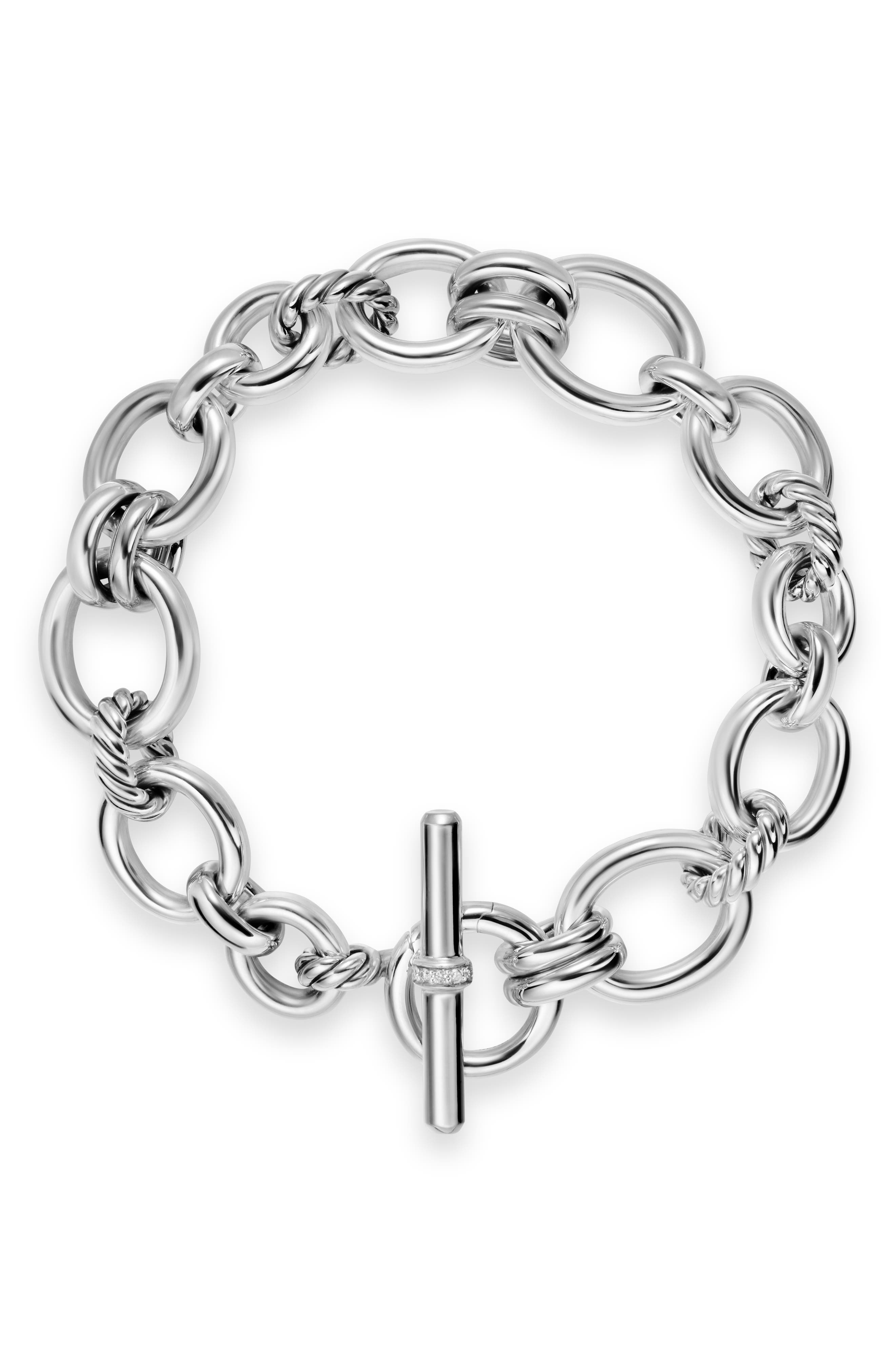 David Yurman Mercer® Chain Bracelet in Sterling Silver with Diamonds, 8mm in Diamond/Silver at Nords - 5