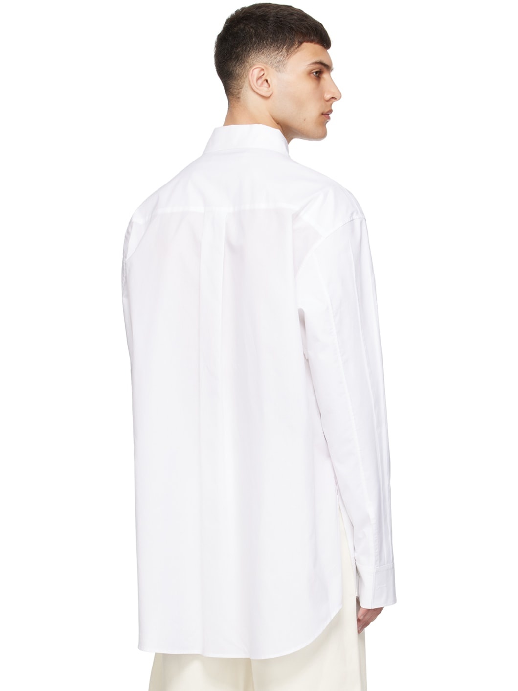 White Raw Edge Shirt - 3