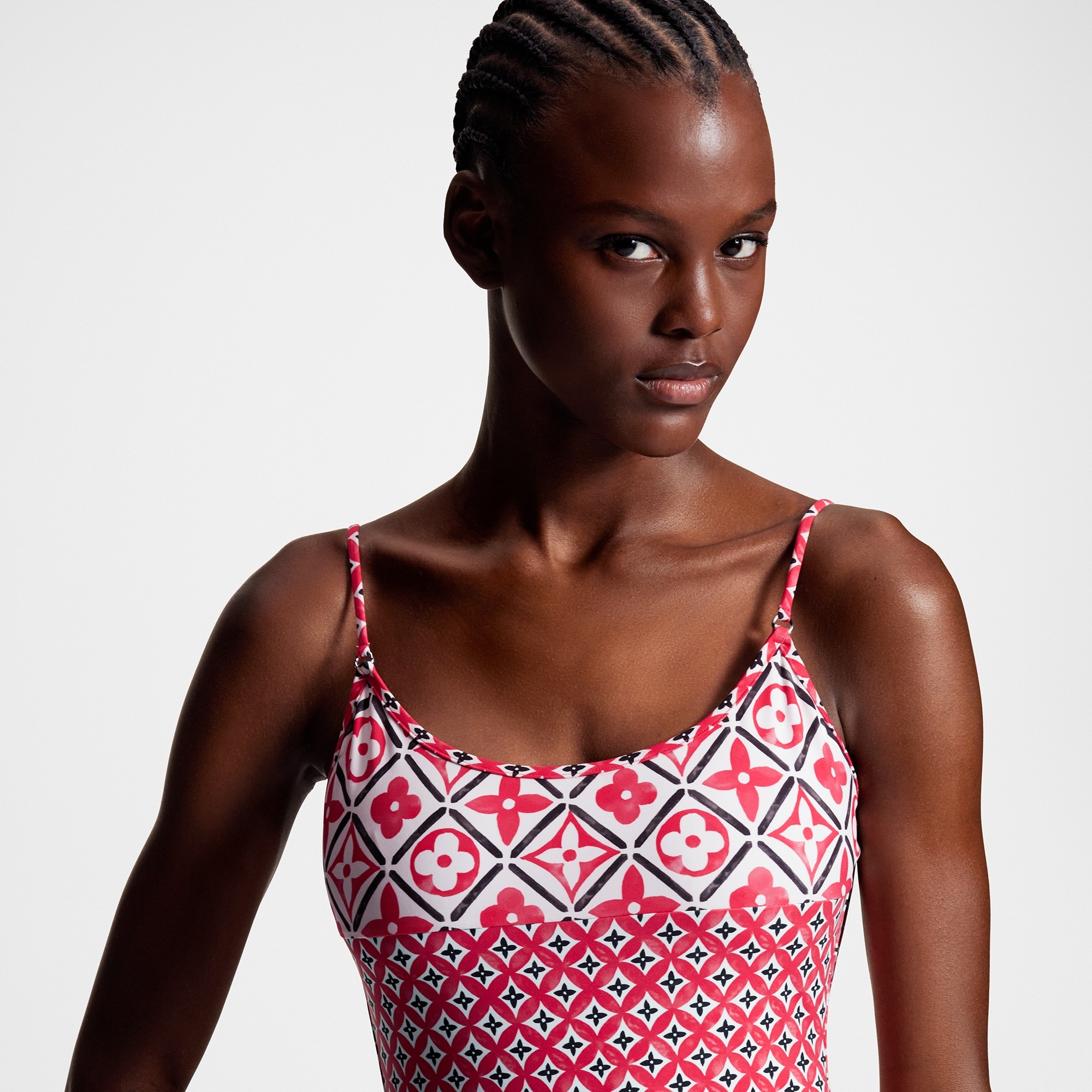 Monogram Flower Tile One-Piece Swimsuit - 4