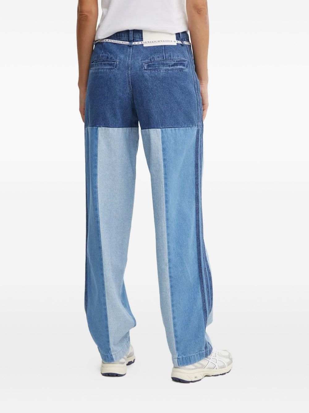 patchwork-design jeans - 3