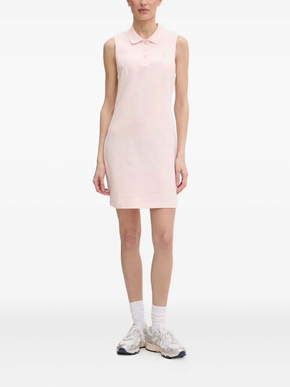 sleeveless polo-collar mini dress - 1