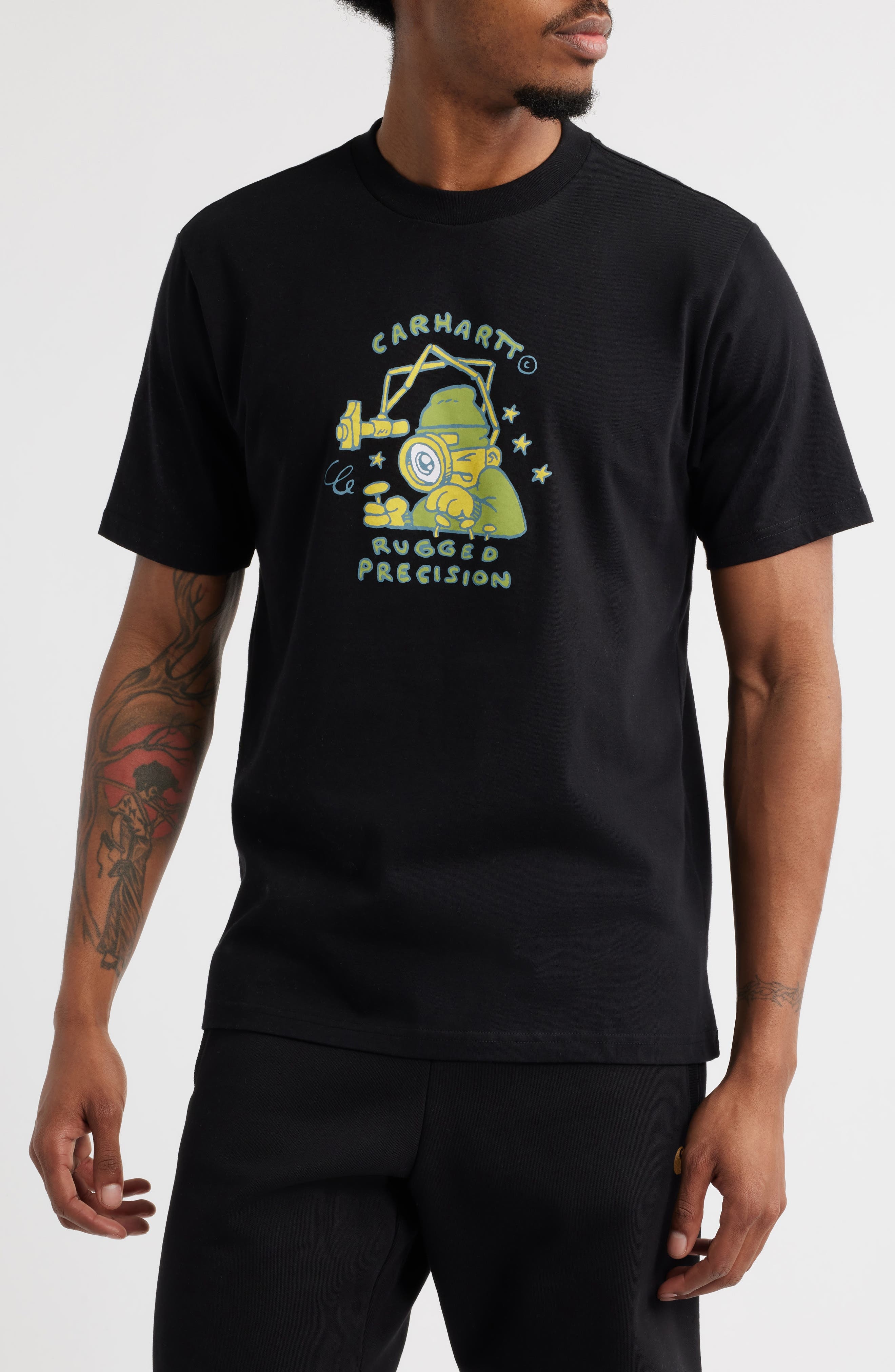 Carhartt Work In Progress Precision Work Organic Cotton Graphic T-Shirt in Black at Nordstrom - 1