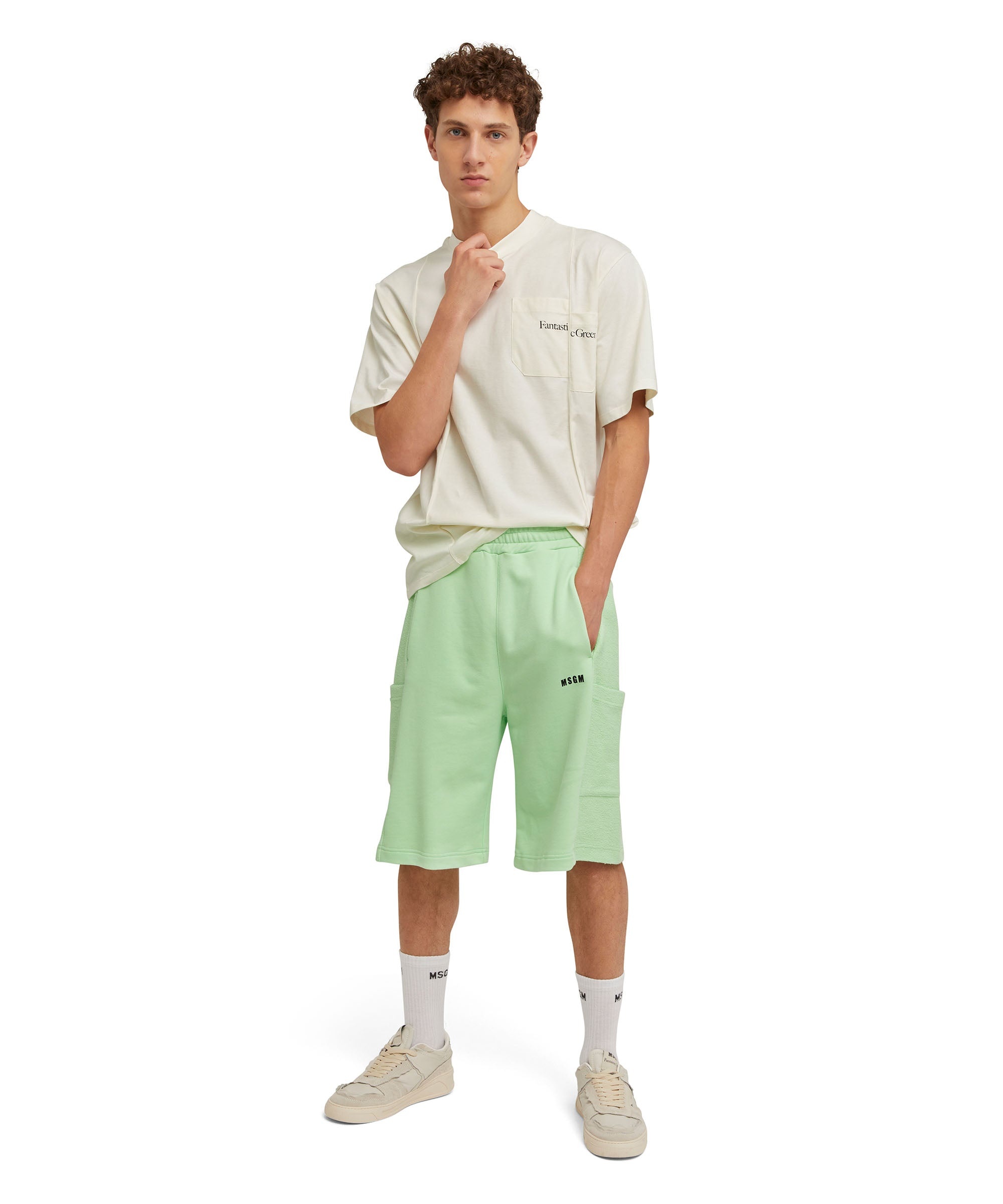Organic cotton crewneck t-shirt from the MSGM Fantastic Green Capsule - 5