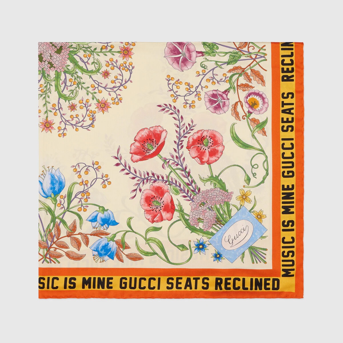 Gucci 100 floral print twill carré - 2