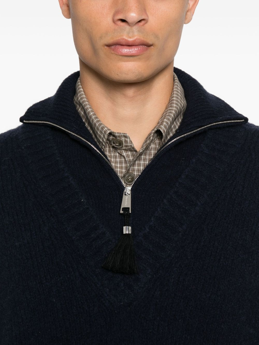 Kylen zip-neck tassel sweater - 5