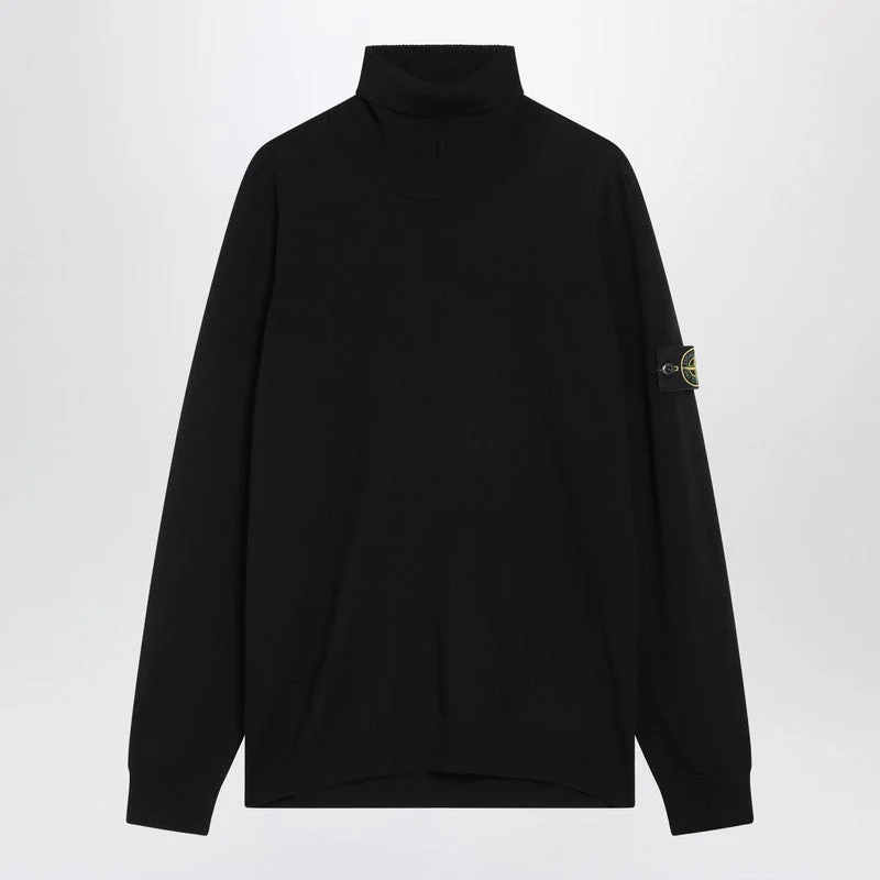 Stone Island Black Wool Turtleneck Sweater Men - 1
