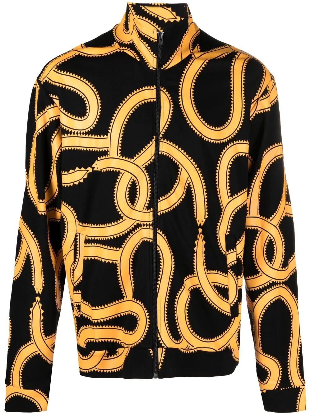 snake-print zip-up jacket - 1