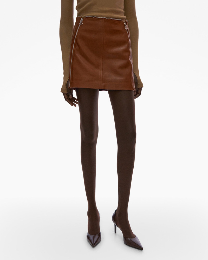 LEATHER ZIP MINI SKIRT 3
