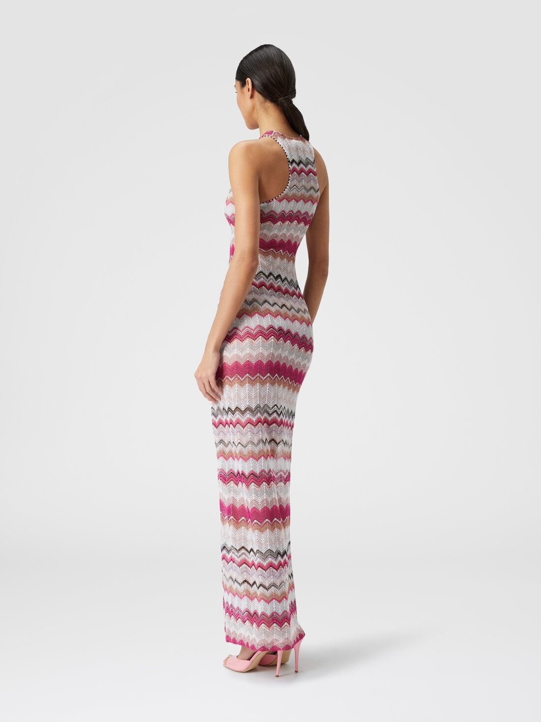 Long cover up dress in crochet with lurex - 3