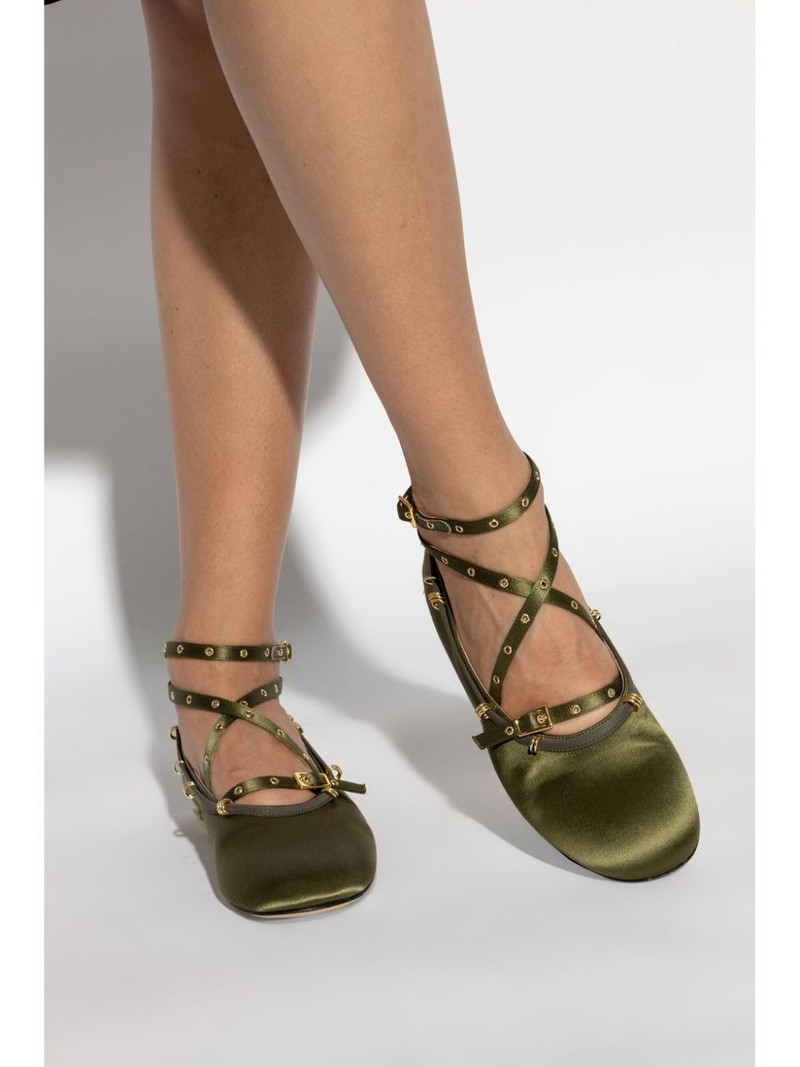 WANDLER June leather ballerina shoes outlook