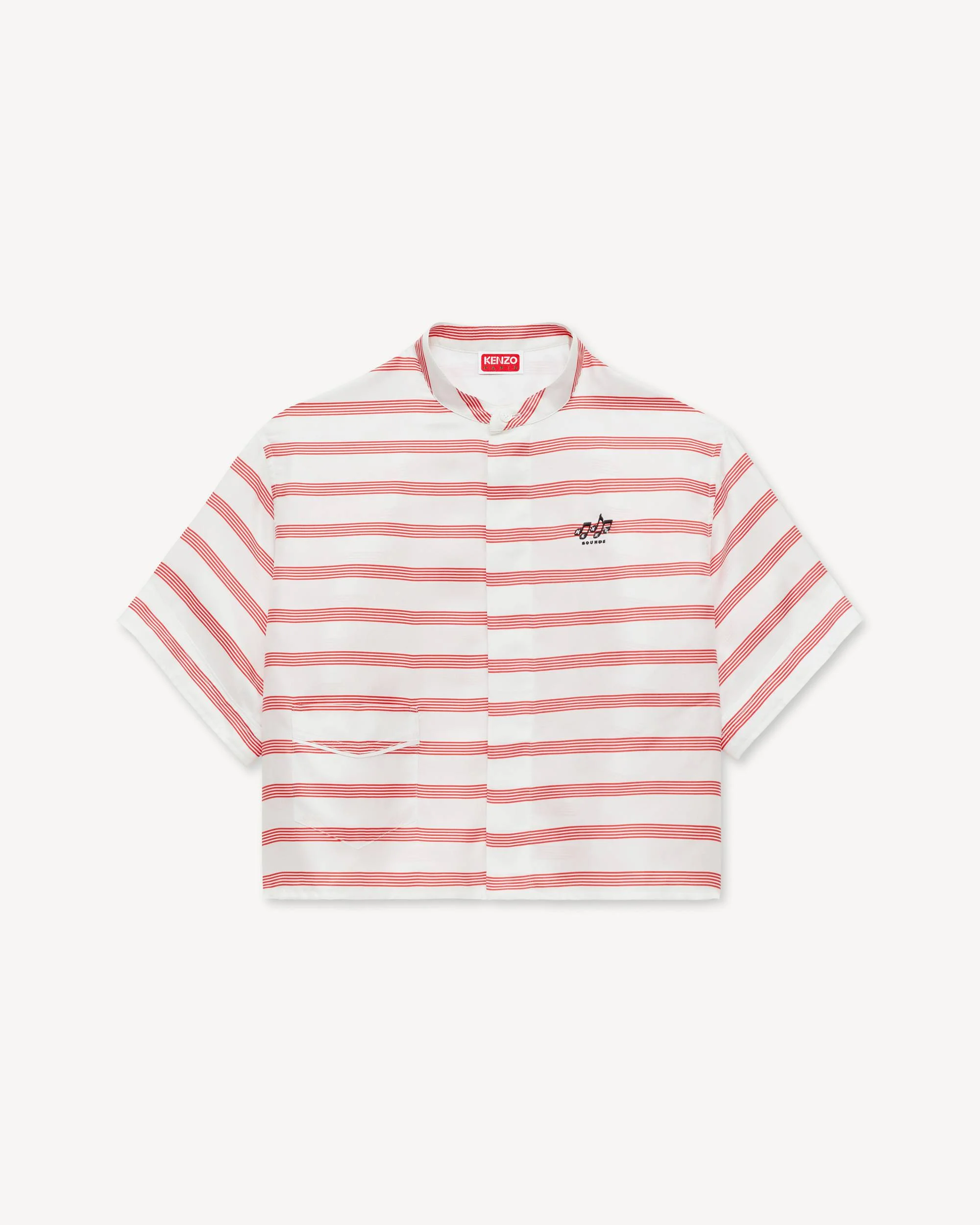 'KENZO Sounds' embroidered short sleeve shirt in silk - 1