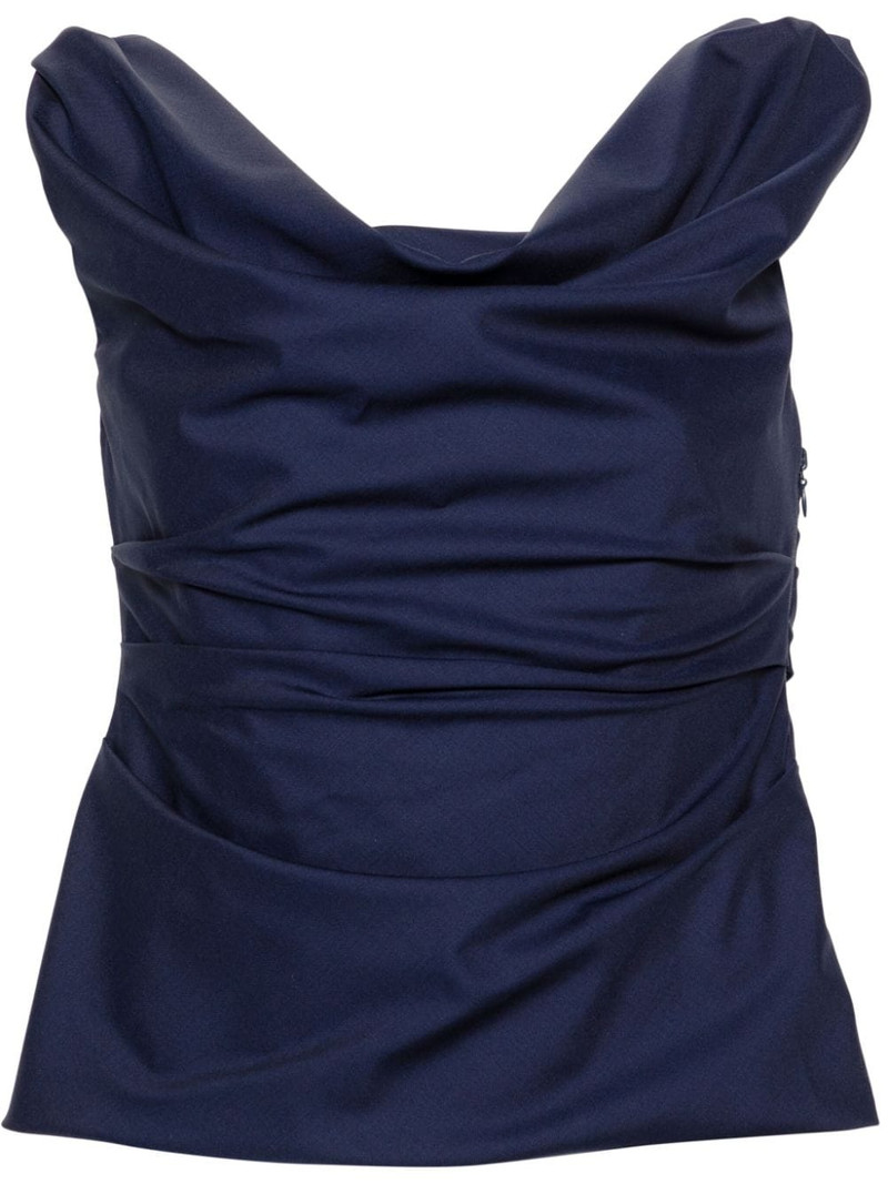 draped sleeveless wool top 1